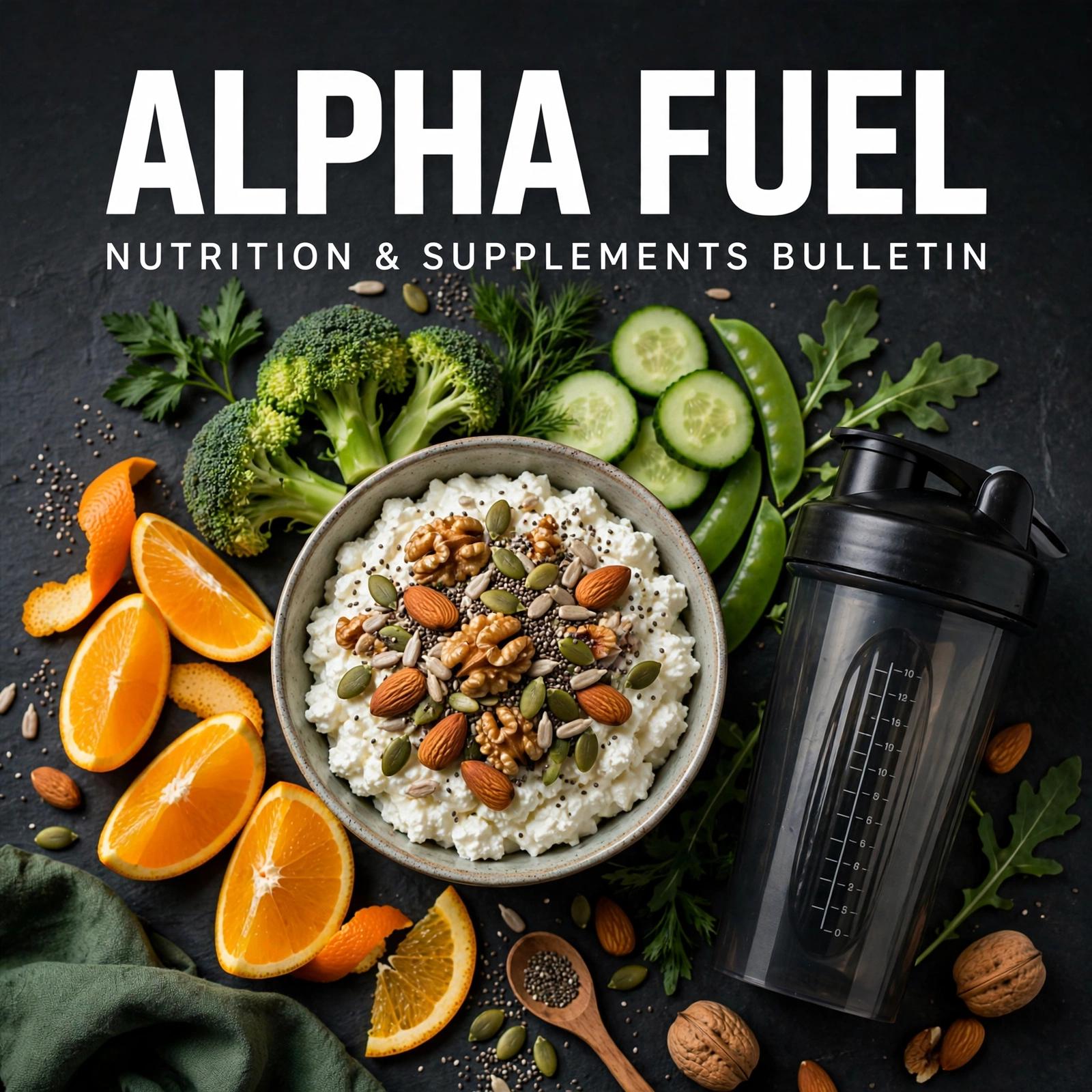 Cover of the Alpha Fuel nutrition and supplements bulletin