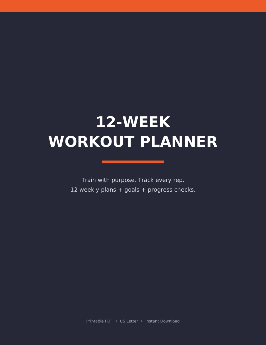 Preview pages from the 12-Week Workout Planner